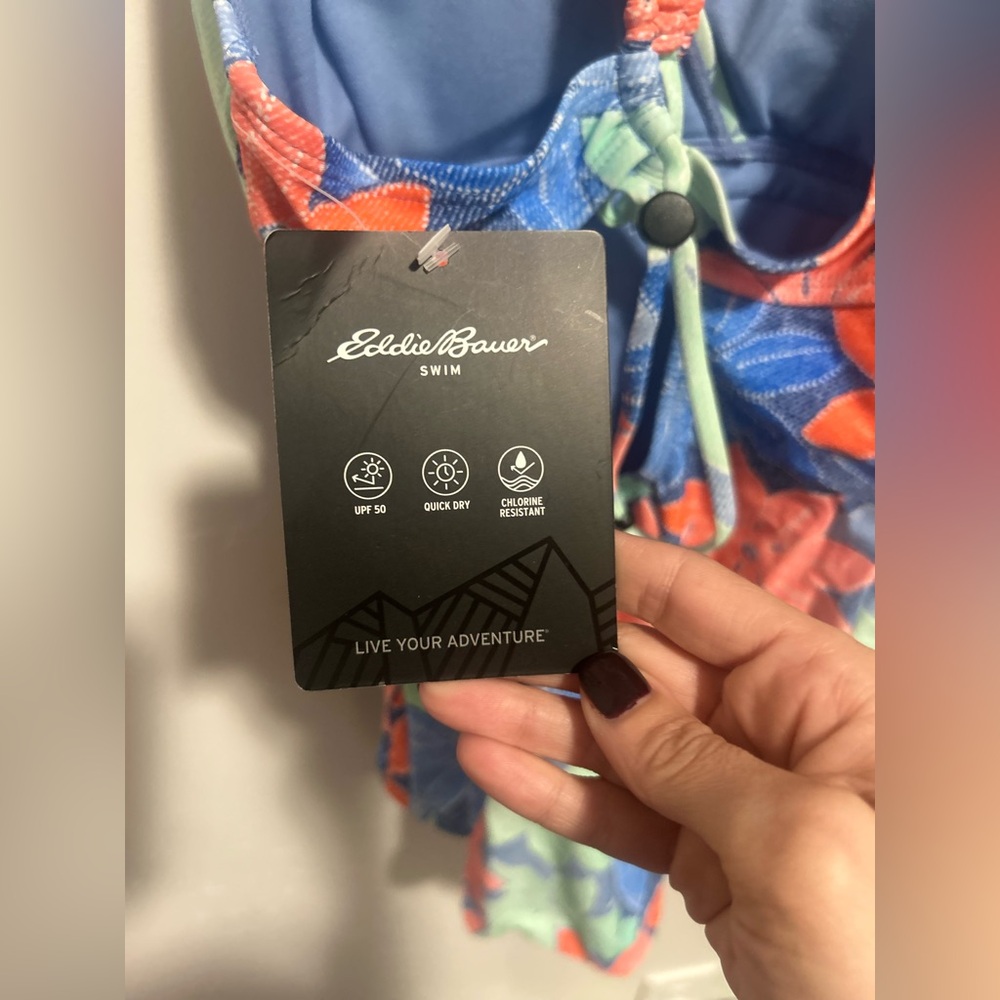 Eddie Bauer Floral Braided Back One Piece – Size M (NWT) - Picture 3 of 6